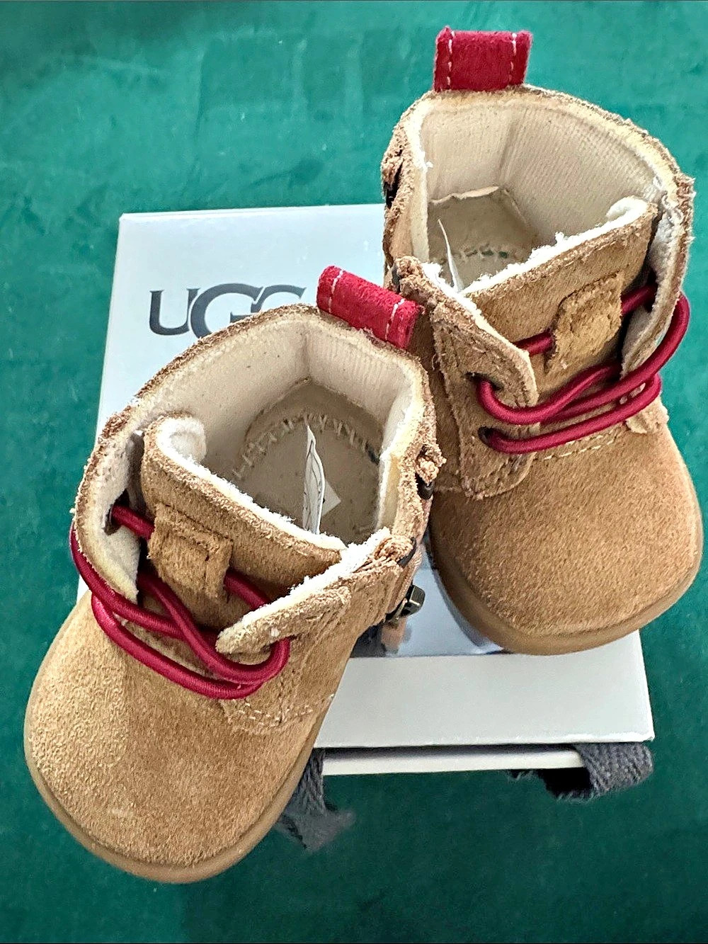UGG Baby Kristjan Chukka Baby Brown & Red Boots Size 0/1